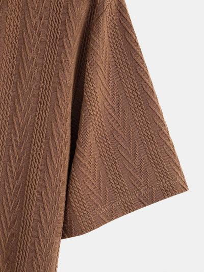 Muscle Fit Geometric Jacquard Notch T-Shirt