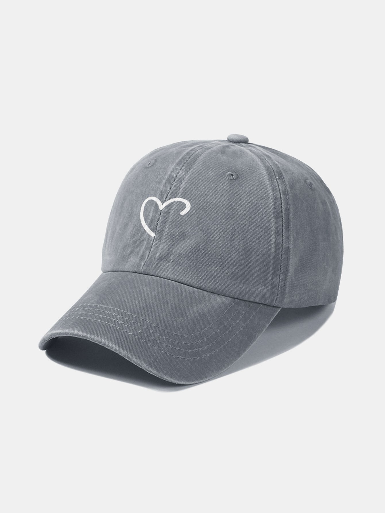 Line Love Pattern Casual Washed Cotton Baseball Cap
