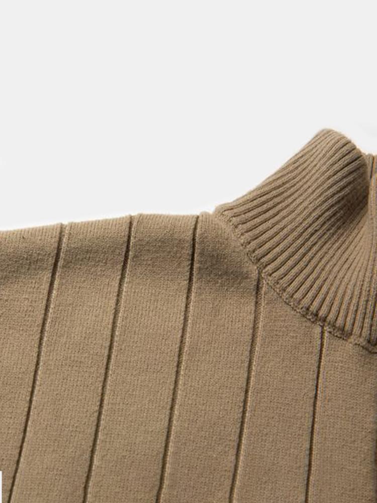 Man Stripe Half Zip Sweater