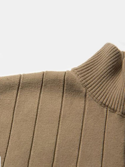 Man Stripe Half Zip Sweater