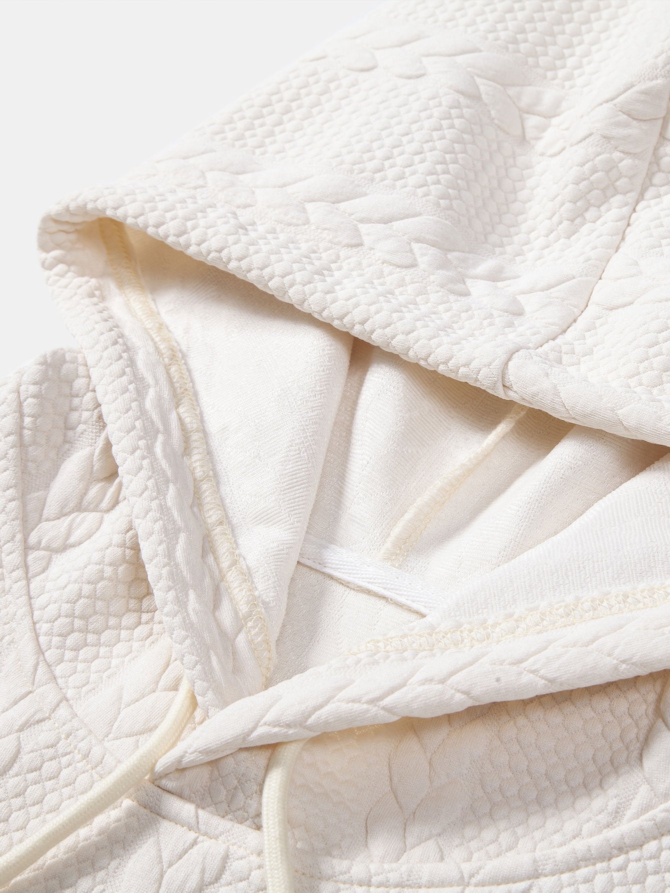 Relax Fit Wheat Jacquard Hoodie