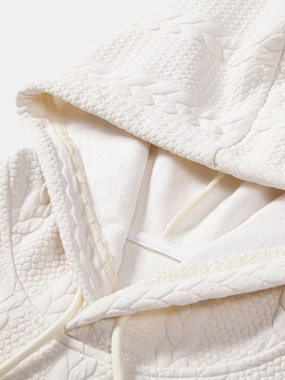 Relax Fit Wheat Jacquard Hoodie