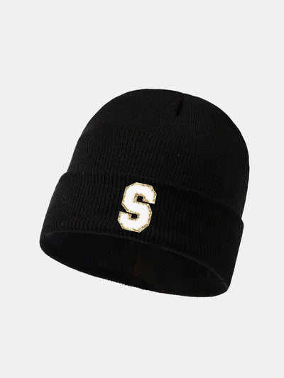1pc Letter  A-Z Warm Knit Beanie Hat