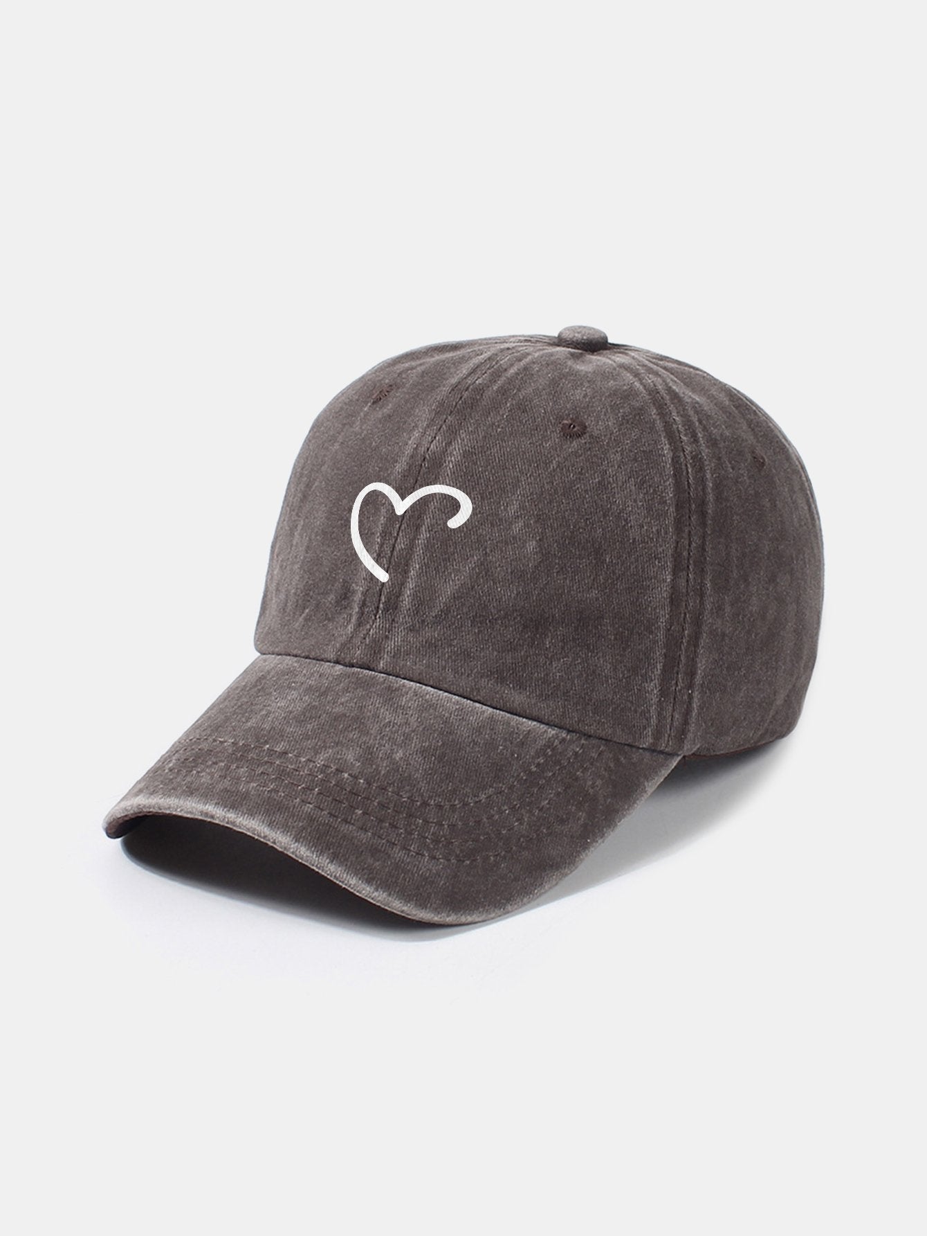 Line Love Pattern Casual Washed Cotton Baseball Cap