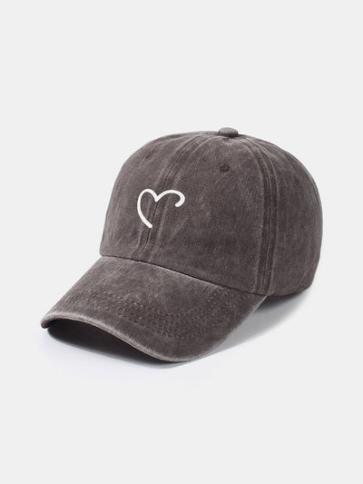 Line Love Pattern Casual Washed Cotton Baseball Cap
