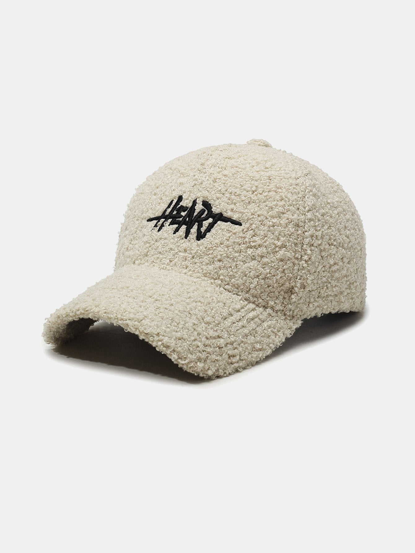 Heart Embroidery Teddy Plush Baseball Cap