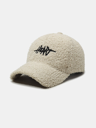 Heart Embroidery Teddy Plush Baseball Cap