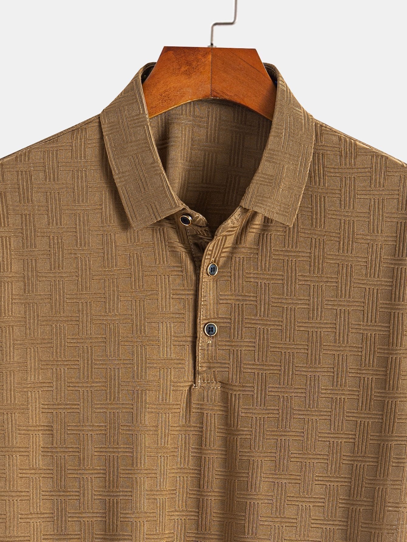 Short Sleeve Knitted Textured Polo