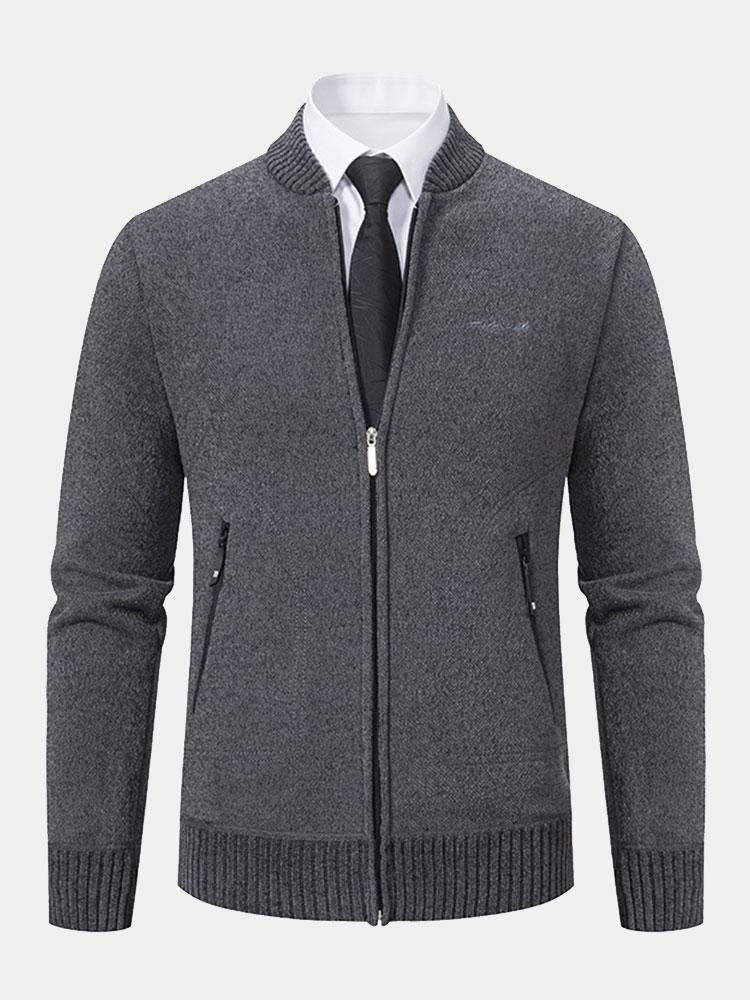 Zip Up Baseball Collar Sweater