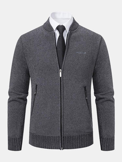 Zip Up Baseball Collar Sweater