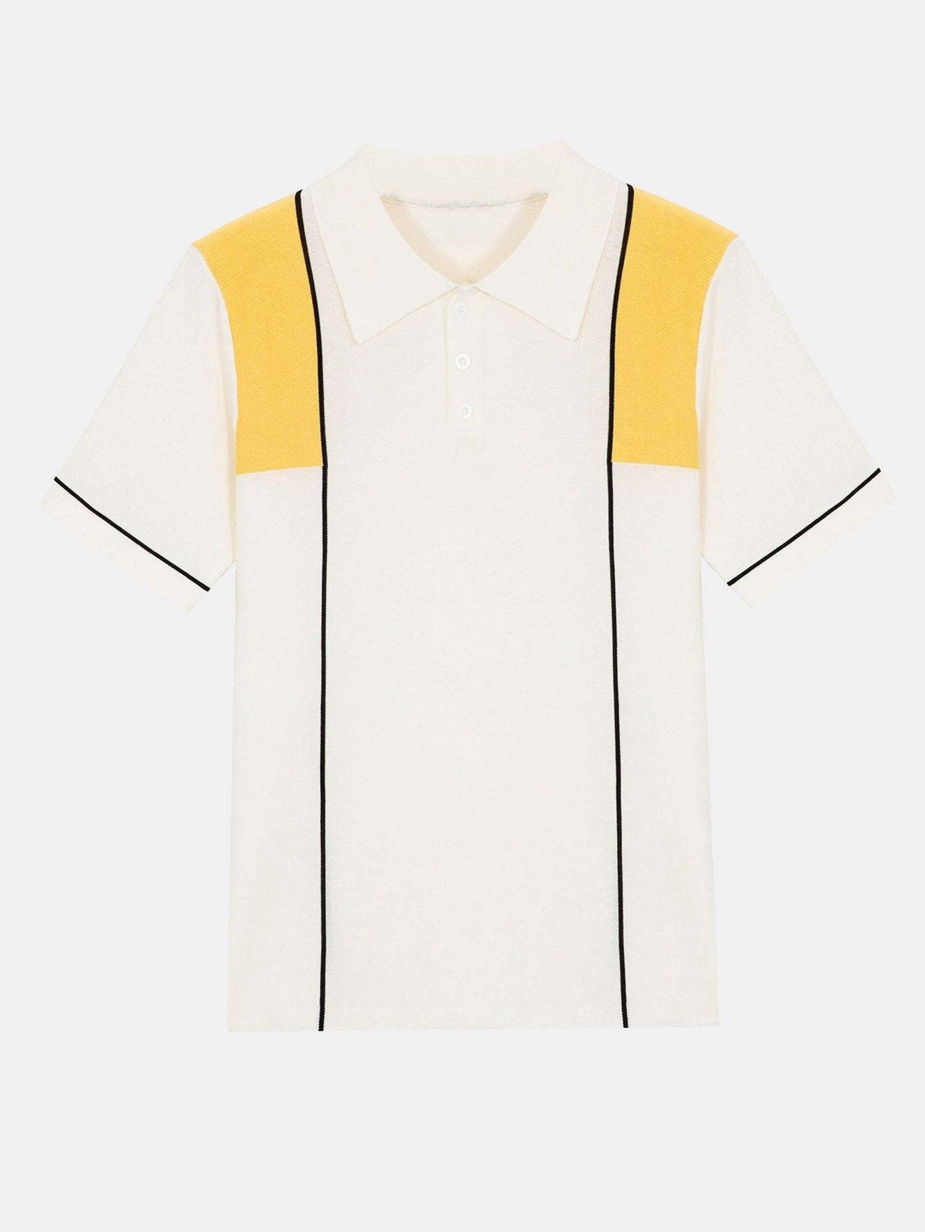 Striped Color Block Short Sleeve Sweater Polo