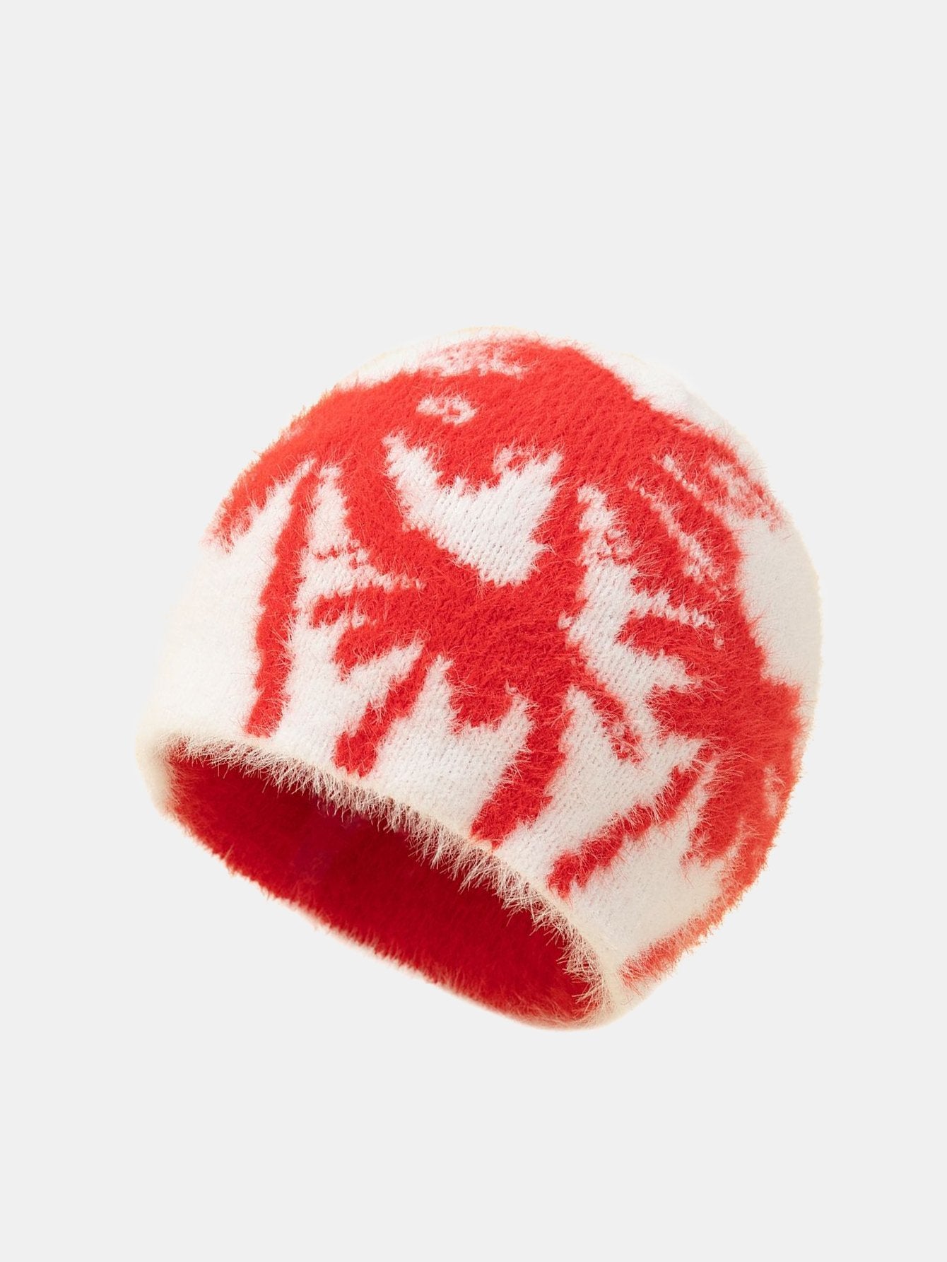 Coconut Pattern Plush Warm Knit Beanie Hat