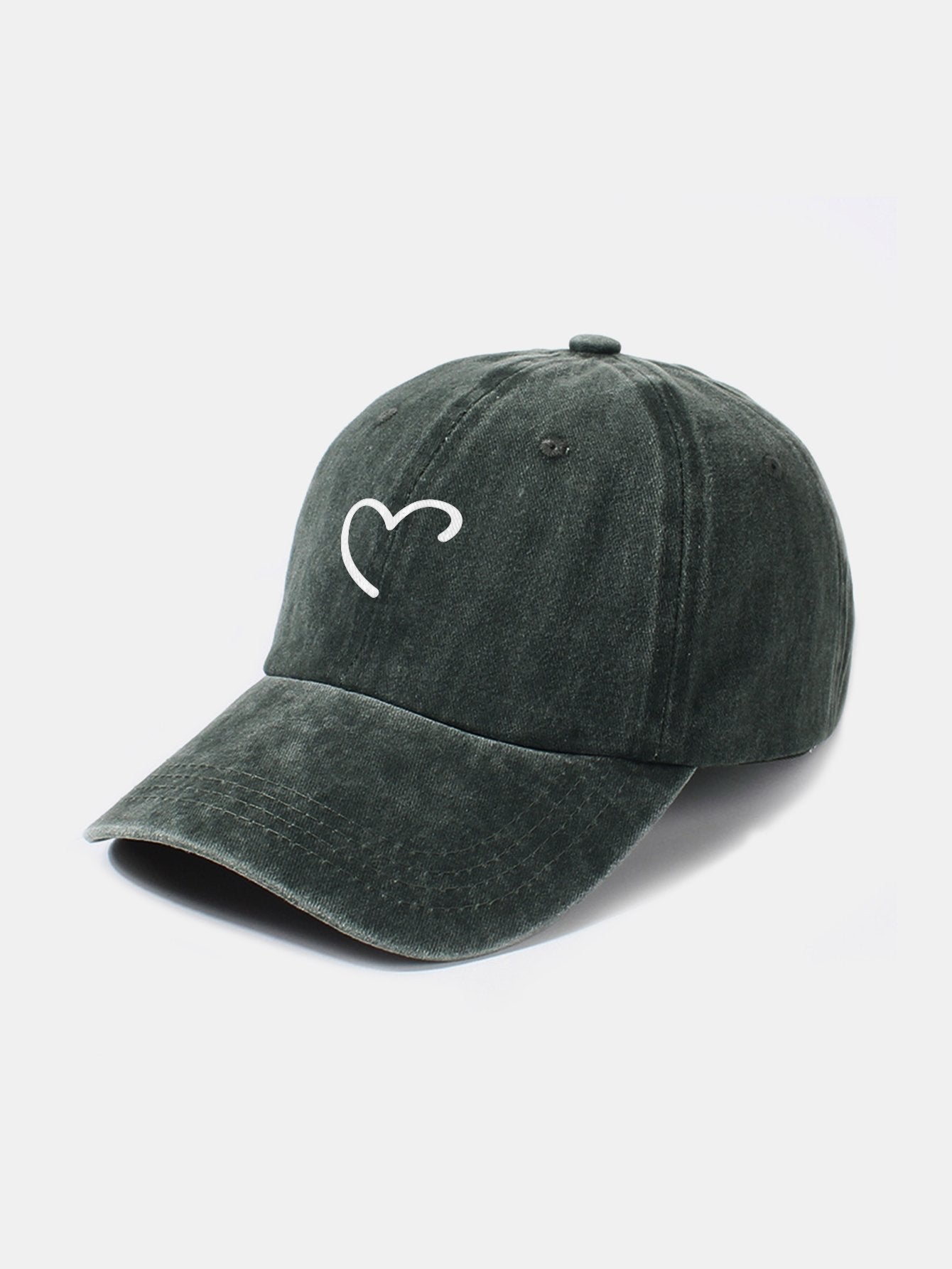 Line Love Pattern Casual Washed Cotton Baseball Cap