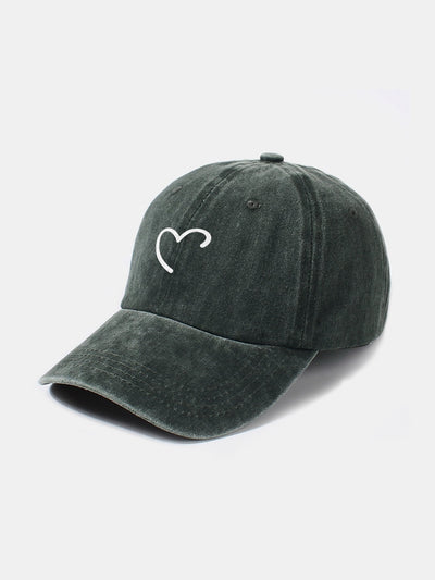 Line Love Pattern Casual Washed Cotton Baseball Cap