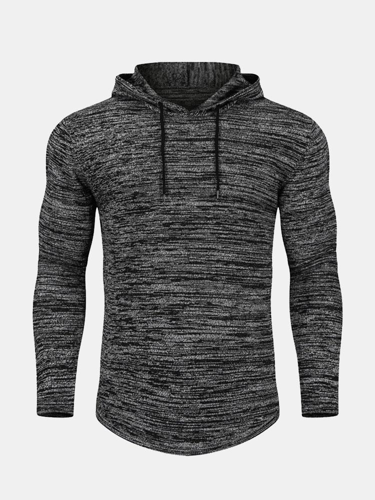 Slim Fit Knit Hooded Sweater