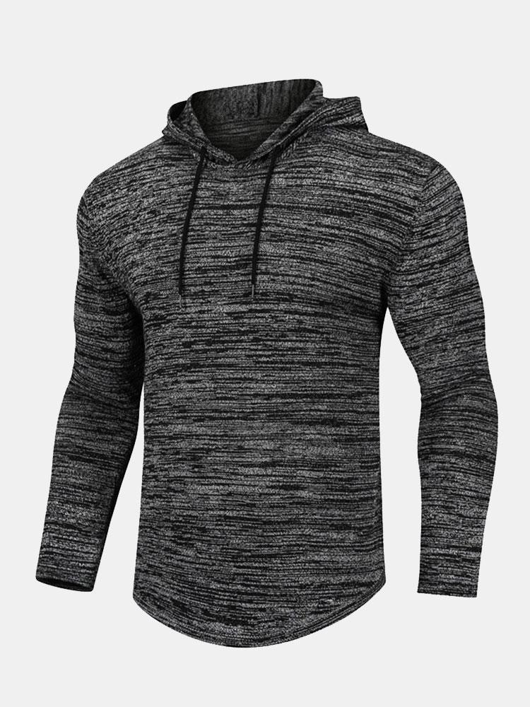 Slim Fit Knit Hooded Sweater