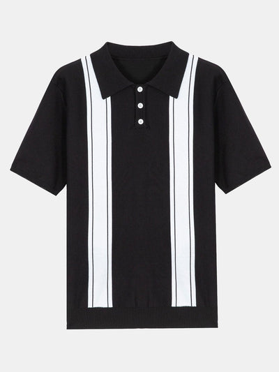 Striped Short Sleeve Sweater Polo