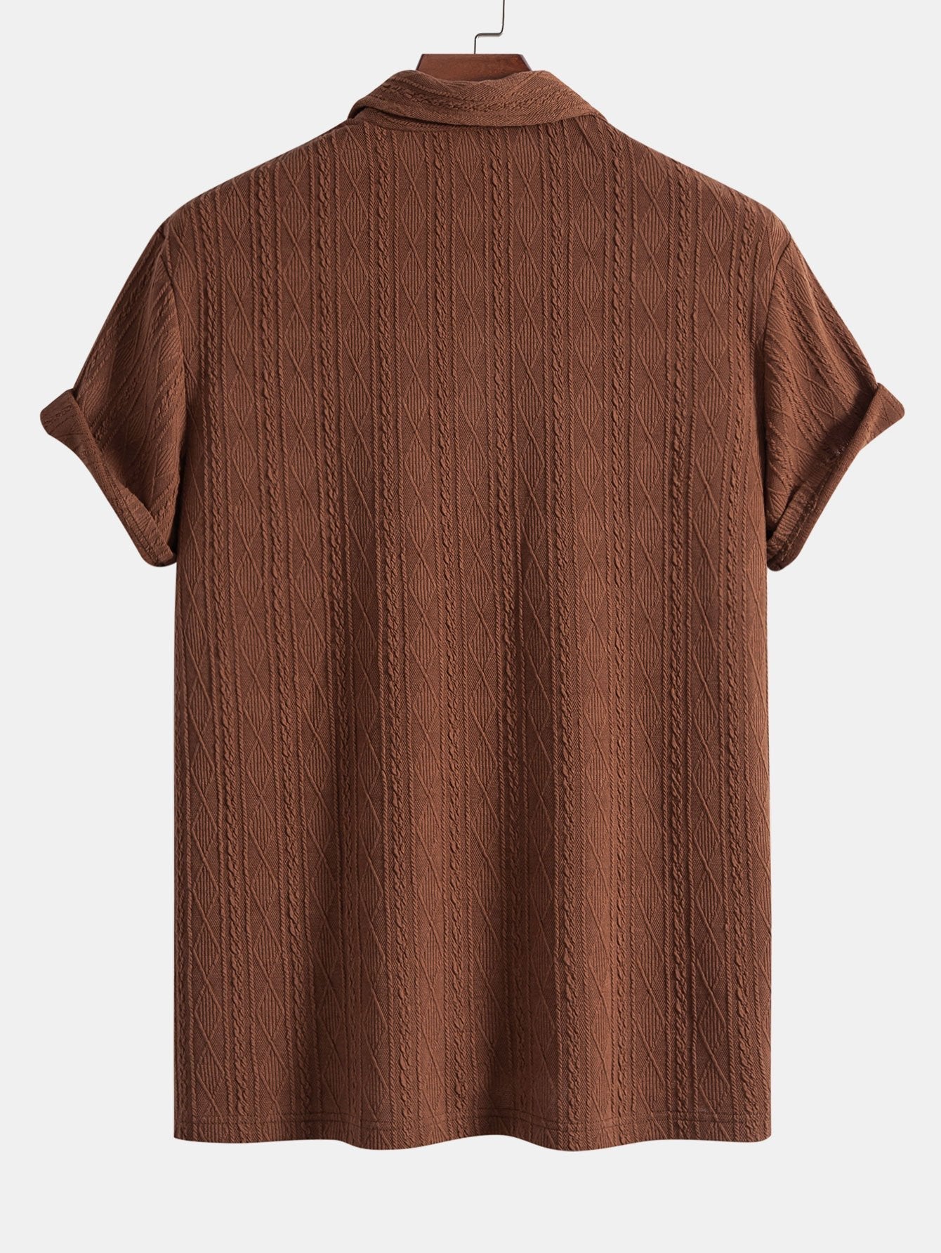 Knitted Rhombus Geometric Jacquard Polo