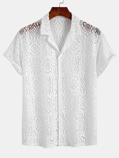 Floral Lace Cuban Shirt