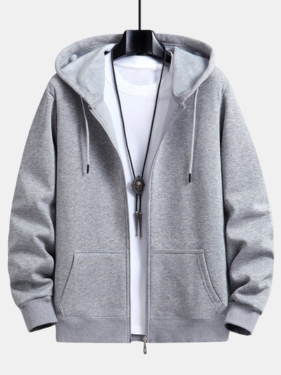 Plush Lined Relax Fit Zip Hoodie