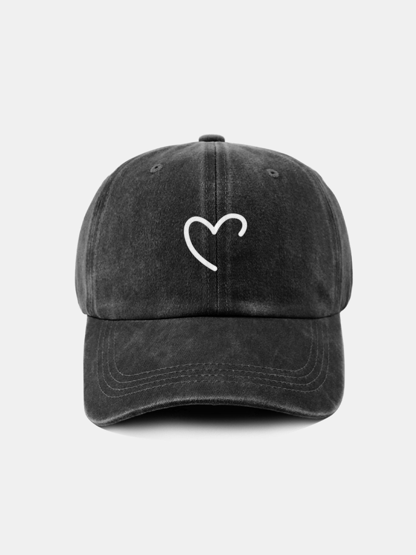 Line Love Pattern Casual Washed Cotton Baseball Cap