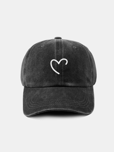 Line Love Pattern Casual Washed Cotton Baseball Cap