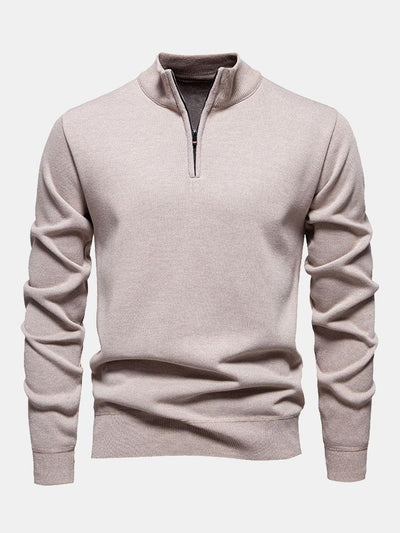 Relax Fit Zip Up Neck Sweater