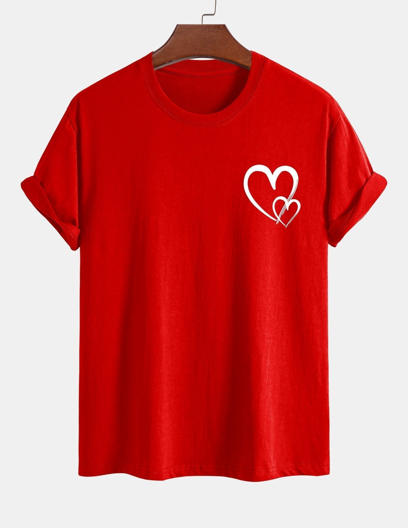 Regular Fit Heart Print Cotton T-Shirt