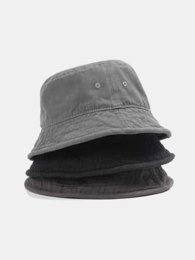 Hip Hop Solid Color Washed Distressed Bucket Hat