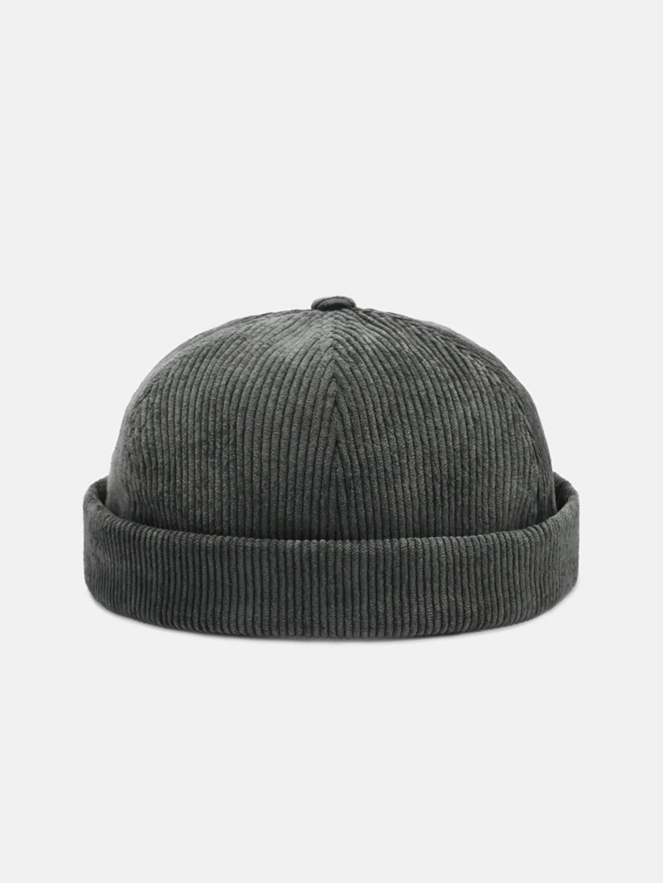 Hip Hop Stripe Corduroy Brimless Hat