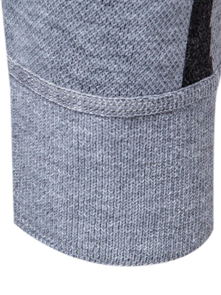 Abstract Print Mock Neck Sweater