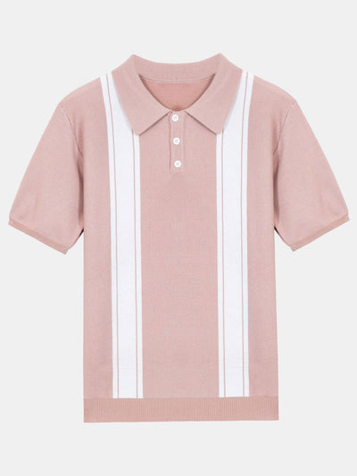 Striped Short Sleeve Sweater Polo