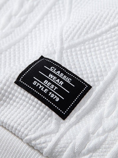 Relax Fit Geometric Jacquard Hoodie