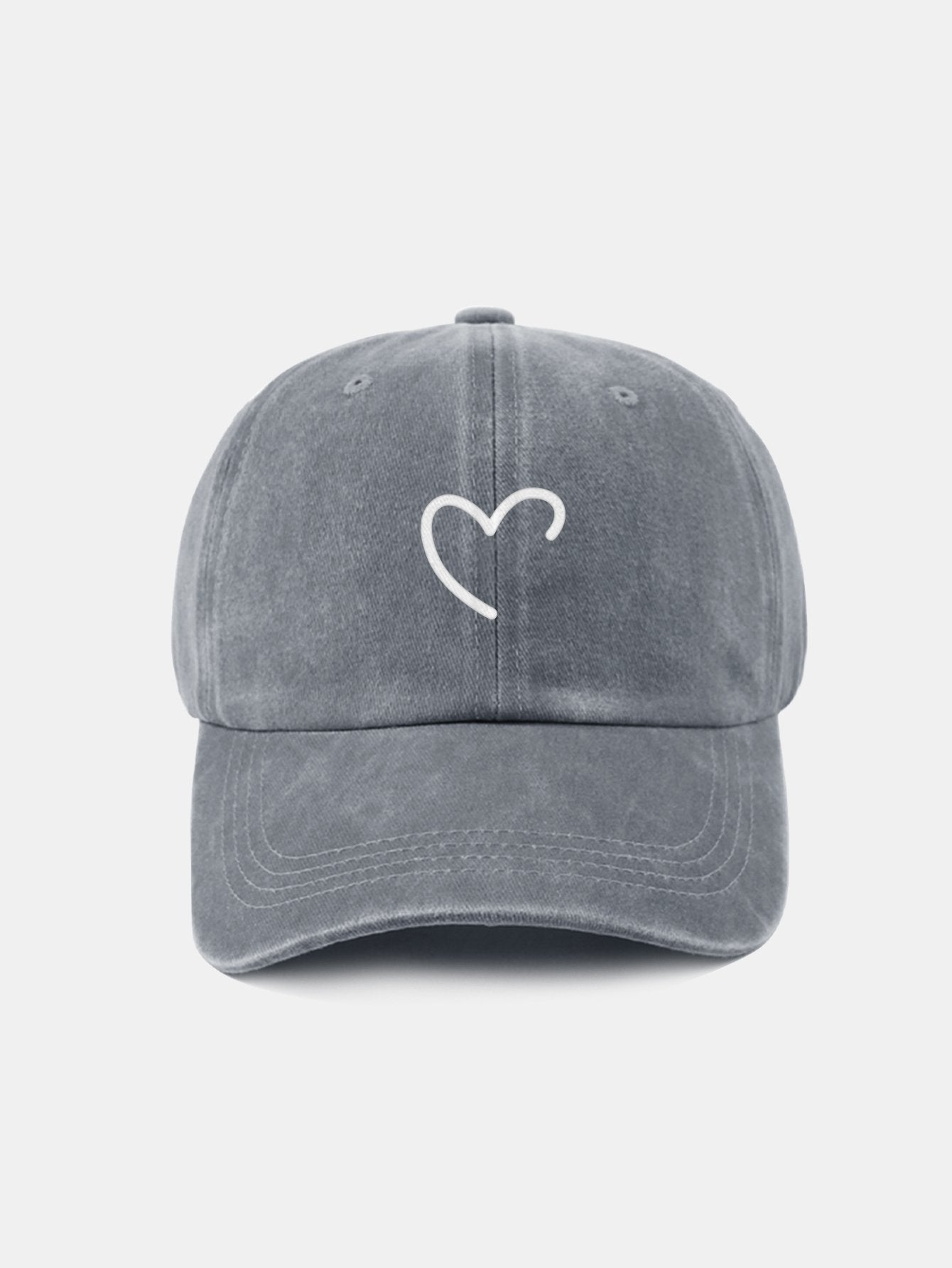 Line Love Pattern Casual Washed Cotton Baseball Cap