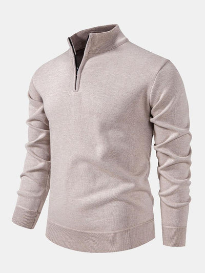 Relax Fit Zip Up Neck Sweater