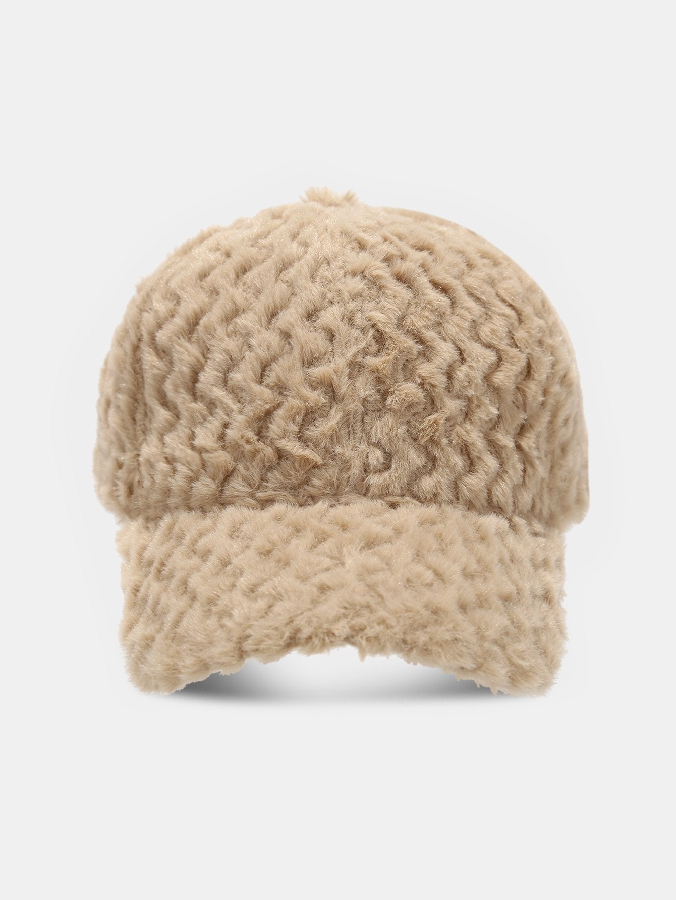 Wave Shape Solid Color Plush Baseball Cap