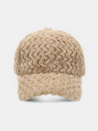 Wave Shape Solid Color Plush Baseball Cap