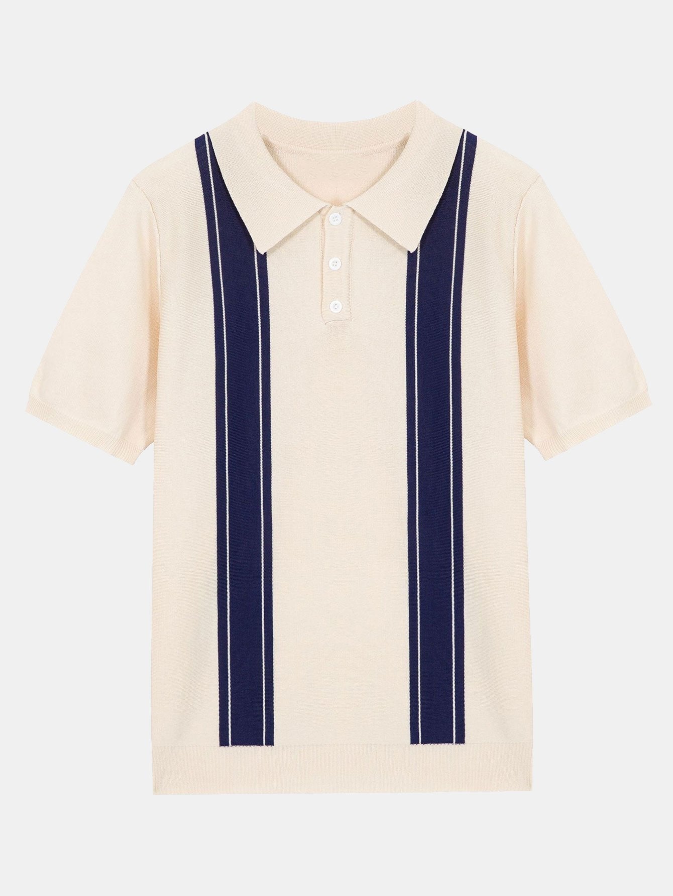 Striped Short Sleeve Sweater Polo