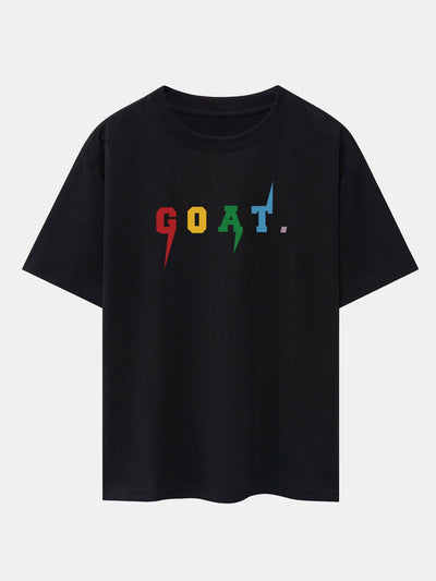 Goat Print Drop Shoulder Oversize T-Shirt