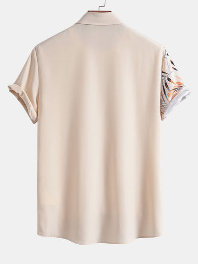 Leaf Patchwork Print Button Up Shirt