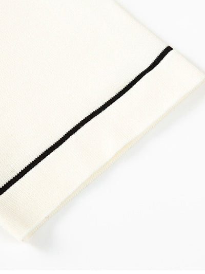 Striped Color Block Short Sleeve Sweater Polo