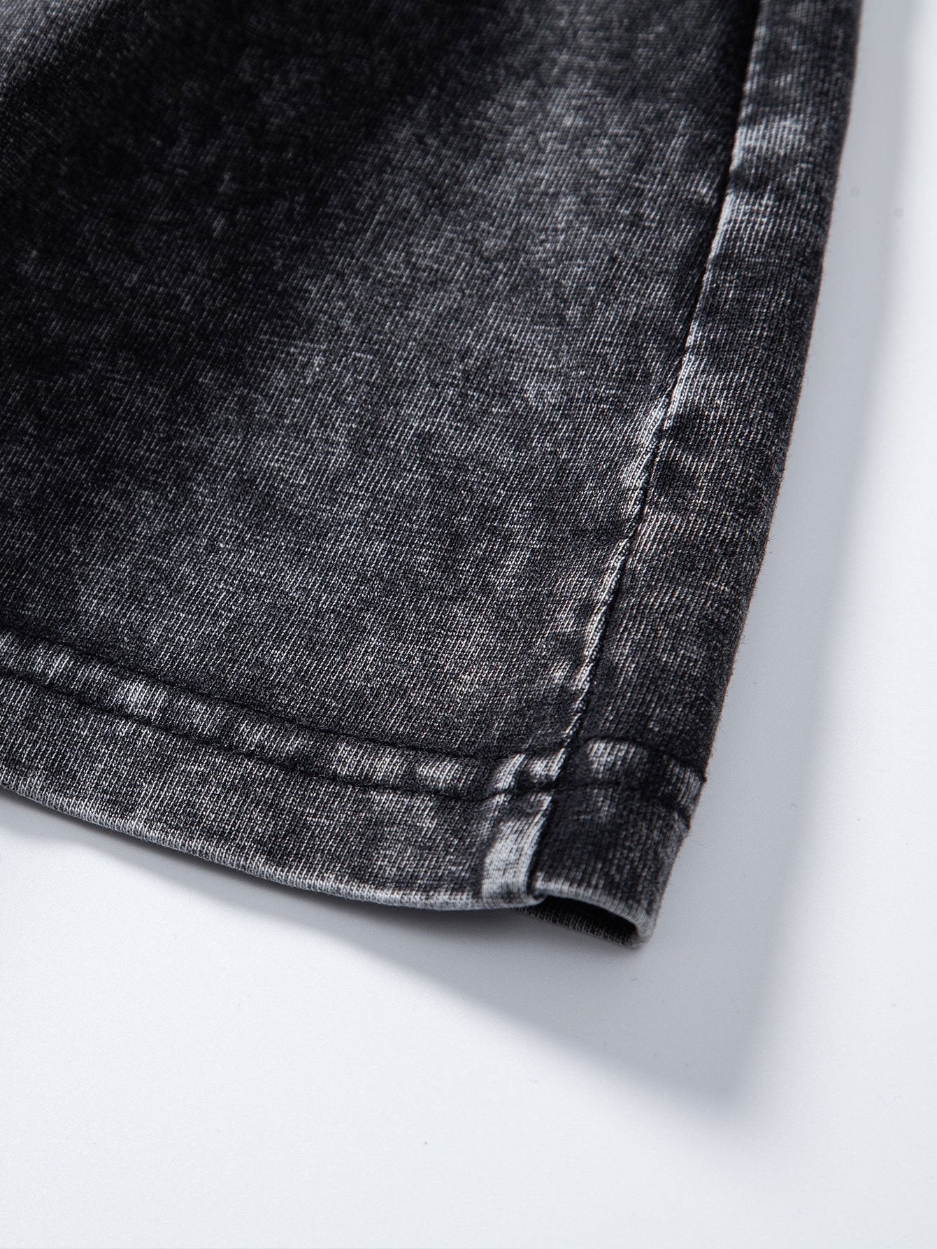 Smiley Face Print Relax Fit Long Sleeve Washed Distressed T-Shirt