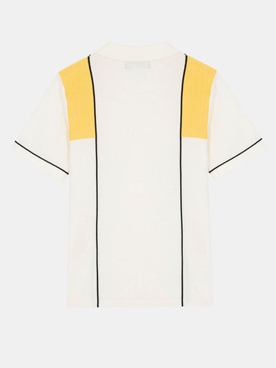 Striped Color Block Short Sleeve Sweater Polo