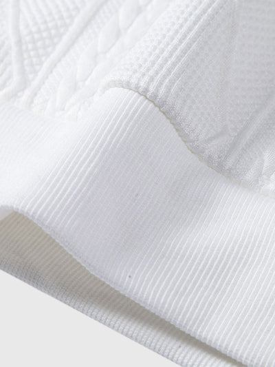 Relax Fit Geometric Jacquard Hoodie