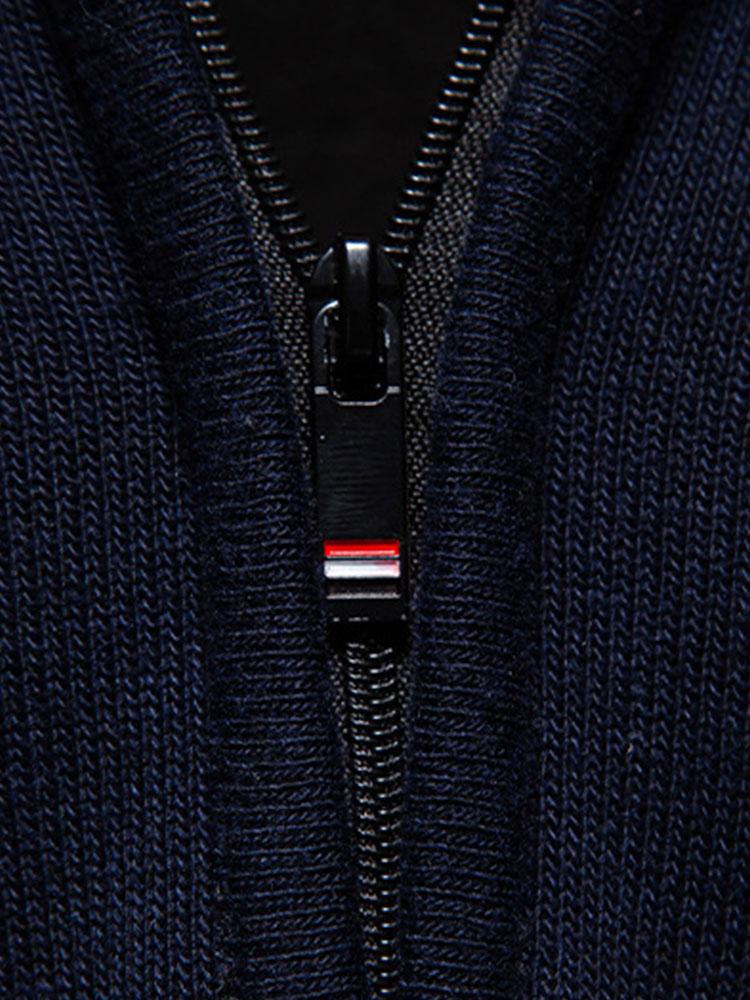 Relax Fit Zip Up Neck Sweater