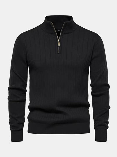 Man Stripe Half Zip Sweater