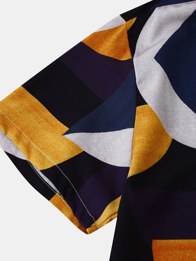 Geometry Print Button Up Shirt