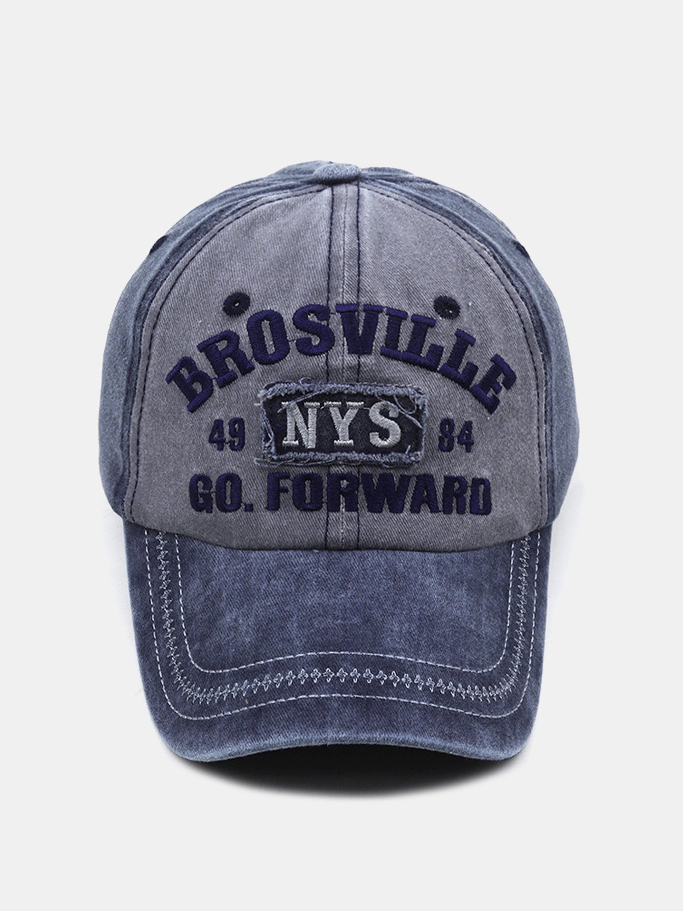 NYS Slogan Embroidery Washed Distressed Baseball Cap