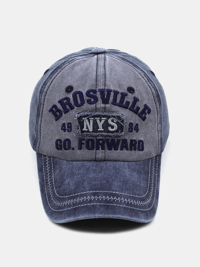 NYS Slogan Embroidery Washed Distressed Baseball Cap