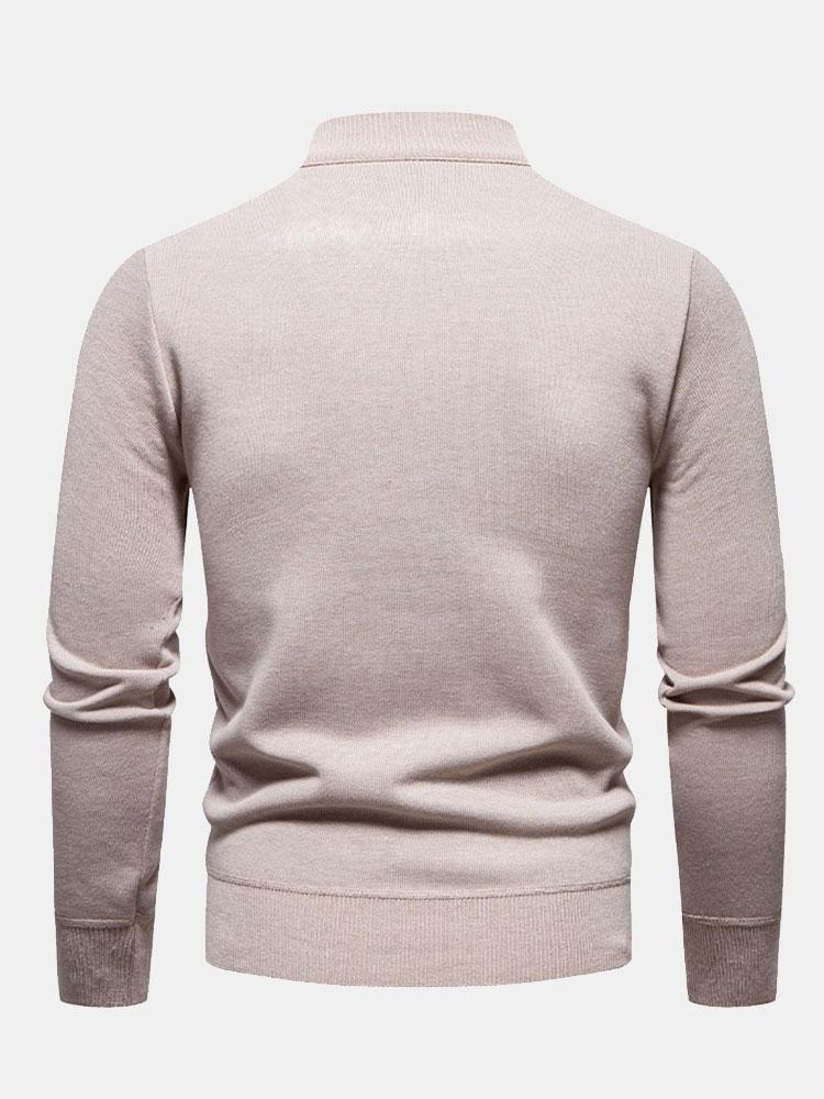 Relax Fit Zip Up Neck Sweater
